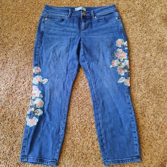 j jill embroidered jeans